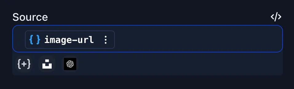 Property field referencing a workflow
variable